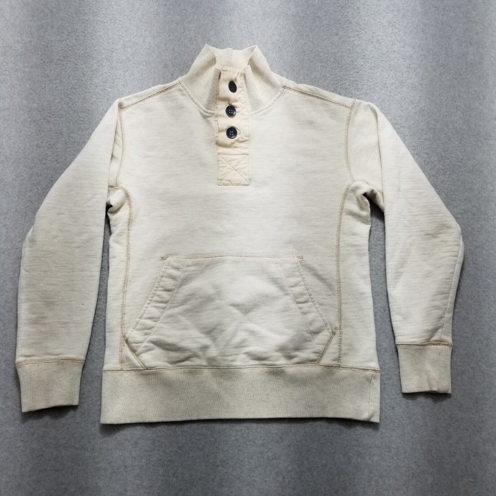 Old Navy Sweater Mens Small Ivory Long Sleeve Pullover Pockets